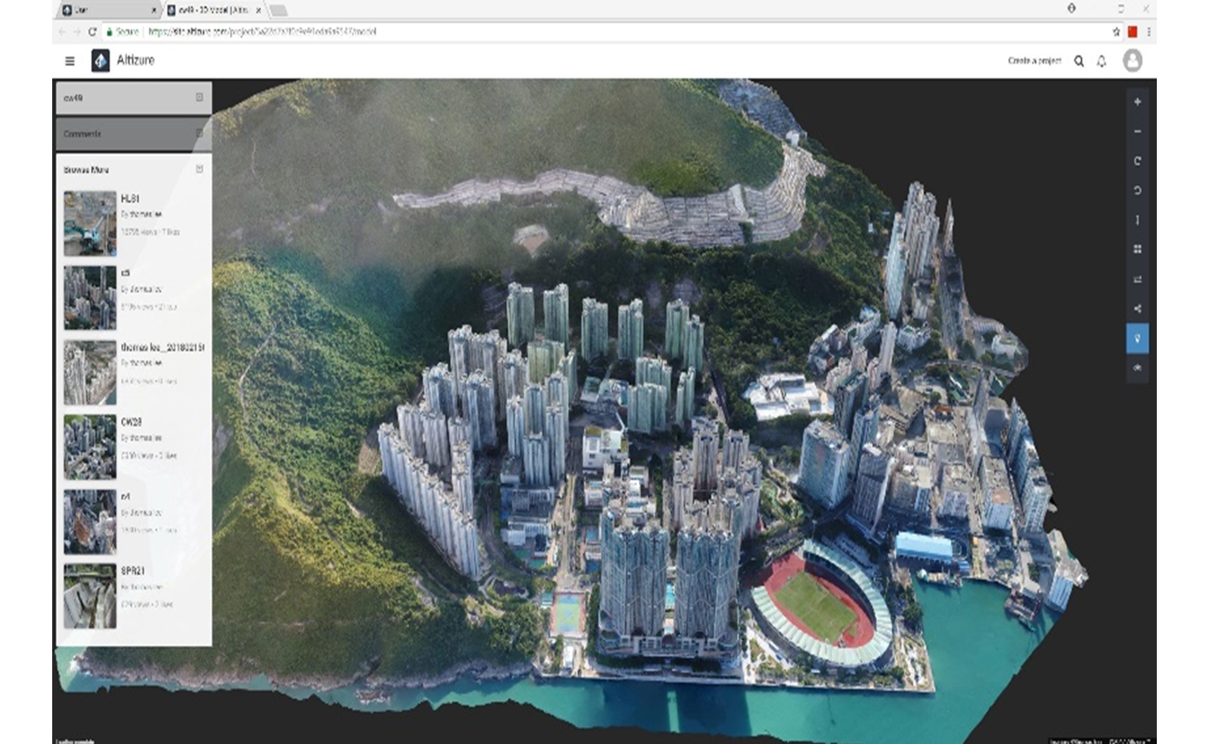 Altizure.com (3D mapping. Modelling and publishing cloud system platform)